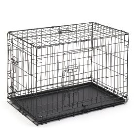 30" Pet Kennel Cat Dog Folding Steel Crate Animal Playpen Wire Metal