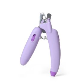 Banana pet nail clippers, cat nail clippers, dog nail clippers, LED blood thread pet products, one package for distribution (Specifications: Banana White Lamp Style - Purple)