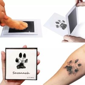 Pet Handprint And Footprint Kit For Dog & Cat; Dog Paw Print Pad Kit; Clean Touch Ink Pad For Pets; 3.7*2.2in (Color: Red)